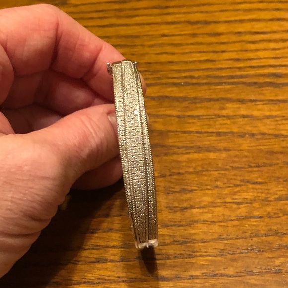 Genuine Diamond Hinged Bangle Bracelet - Picture 3 of 8